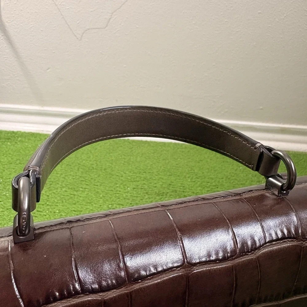 Leather Coach‎ Purse Crocodile Embossed Parker 32 Bag No Strap EUC Designer